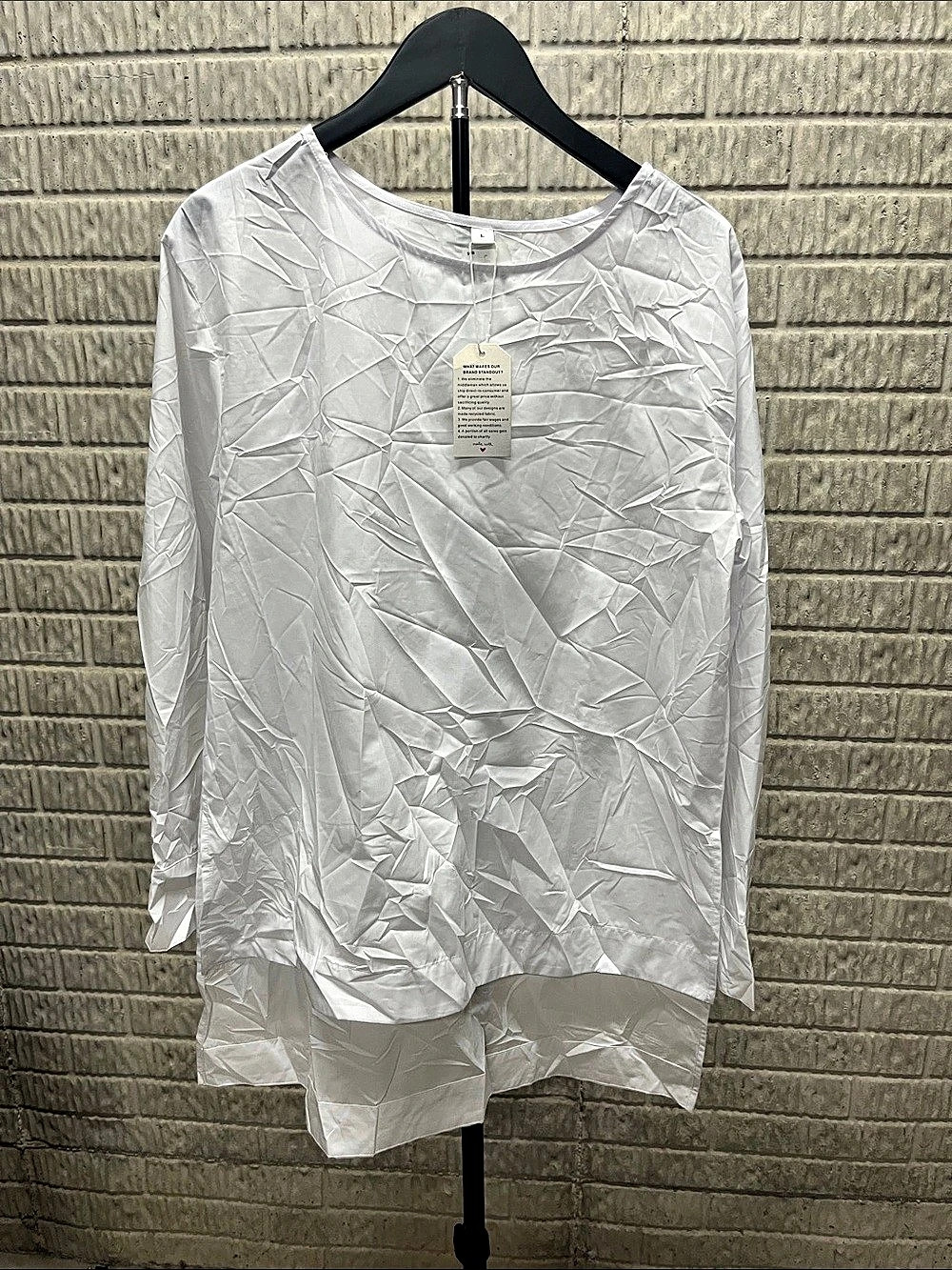 Nasty Gal Long Sleeve Top in White Size Large NWT